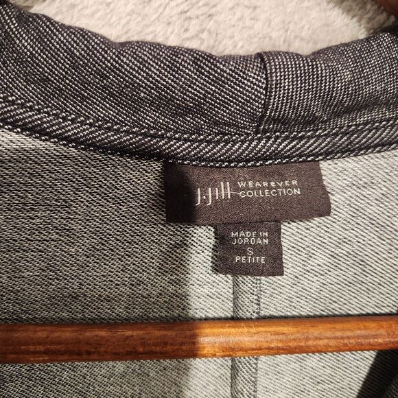 J. Jill Womens Gray Rayon Blend One Button Stretch Jacket Blazer Size S Petite - Picture 4 of 10